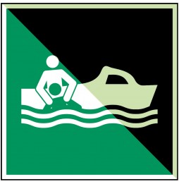 Łódź ratownicza – ISO 7010, E/E037/NT-ALU-PHOLUMC-200X200/1-B