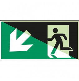 Wyjście ewakuacyjne lewostronne – ISO 7010, E/A225/E001/NT-ALU-PHOLUMC-400X200/1-B