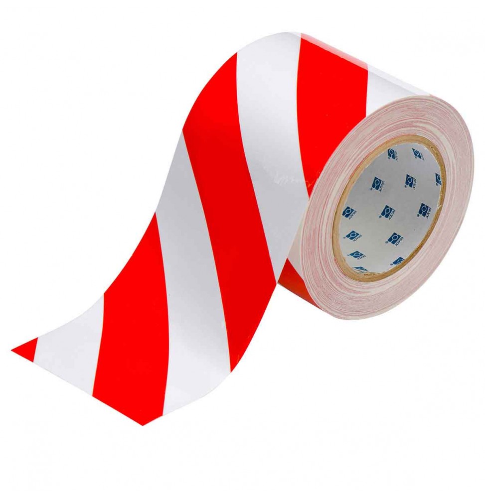 Taśma ToughStripe do oznaczania podłóg, RED/WHT B-514 FLOOR TAPE 101,6 X 30