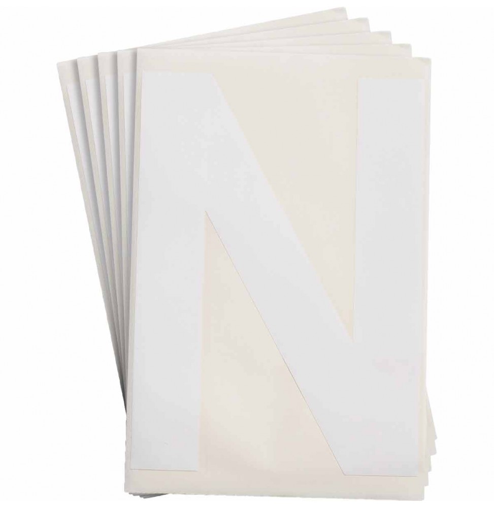Cięte liczby i litery z ToughStripe (20szt.), 6" x 8" B514 WHITE N 20/PK