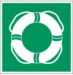 Znak bezpieczeństwa ISO – Wyposażenie ratunkowe (40szt.), E/E061/NT/PE-18X18-40