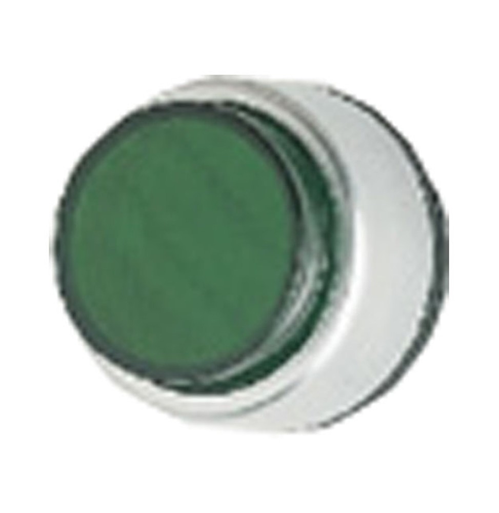 Przycisk z wystającym czołem, zielony, chromowany, PPSL2CL