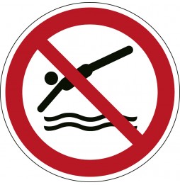 Znak bezpieczeństwa ISO – Zakaz nurkowania, P/P052/NT/PP-DIA100-1