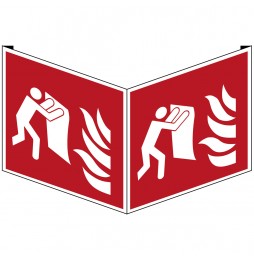 Koc przeciwpożarowy – znak bezpieczeństwa – ISO7010, F/F016/NT-VPVC-318X318/1-B