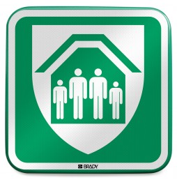 Znak bezpieczeństwa ISO – Miejsce bezpiecznego schronienia, E/E021//RFLBD-400X400-1