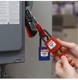Kłódka LOTO SafeKey nylonowa, szekla 38 mm czarna, 150231