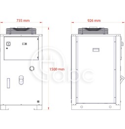 Chłodnica wody ze zbiornikiem i pompą 10300 W, 400-3-50 V-ph-Hz, WRA9542207C000