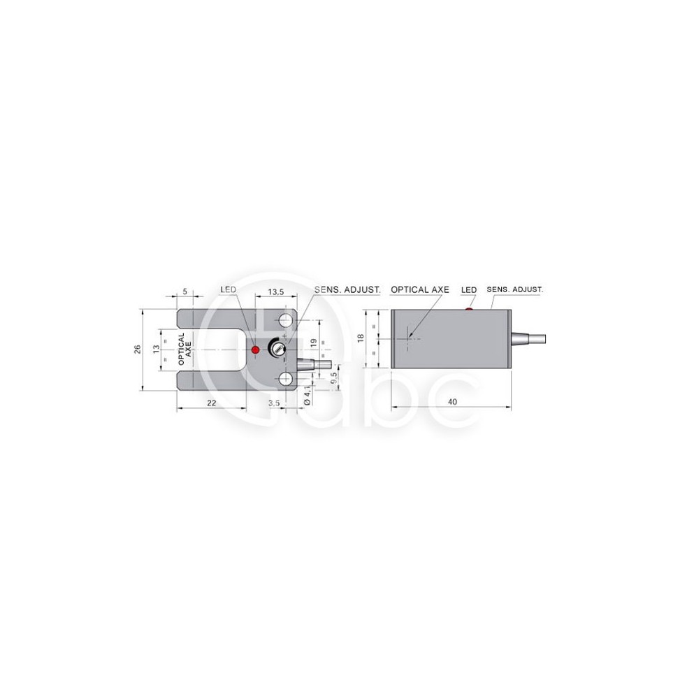 Czujnik optyczny widełkowy FT13-CF PNP NO, FTQ000025