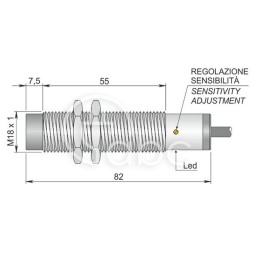 Czujnik pojemnościowy SC18SM-AE10 NC AD3 LC10 (ATEX), YC8000023