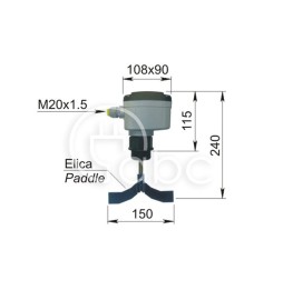 Rotacyjny czujnik poziomu materiałów sypkich RL-A 24 V DC, CLM000051