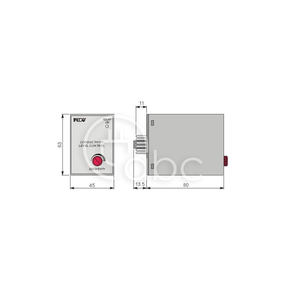 Przekaźnik do nadzoru poziomu cieczy CL1001/U R5 24 V AC, CLL000015