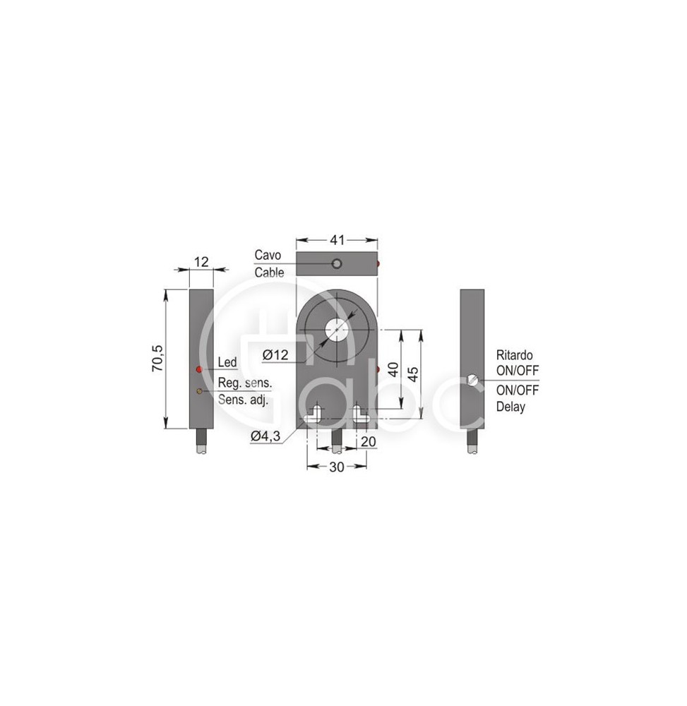 Czujnik indukcyjny z otworem SIA12-CE PNP NO+NC R LC5, SIA000304