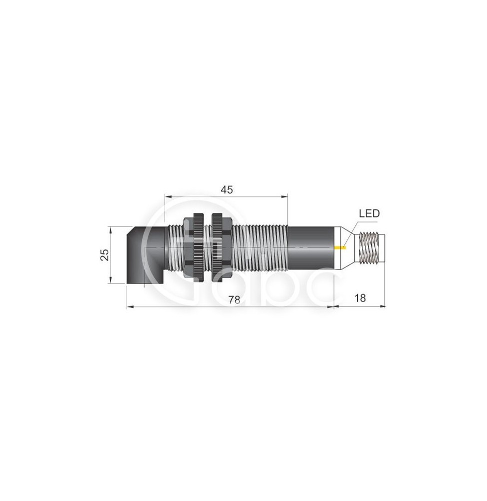 Czujnik optyczny FT18EL-CBR PNP NO+NC H 90, FT1000308