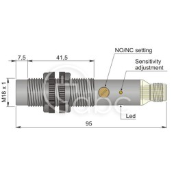 Czujnik pojemnościowy SC18SP-AE10 NO/NC H,...