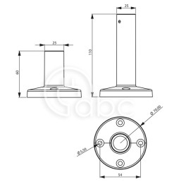 Rurka ze stopką 110 mm do kolumny ST70, COSTSTAND110

