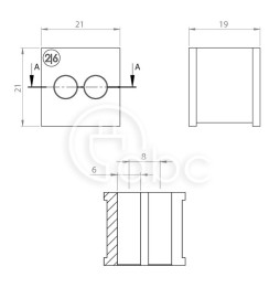 Moduł uszczelniający KT multi, mały, KT 2/6, z otworami 2x6-6 mm, 39905