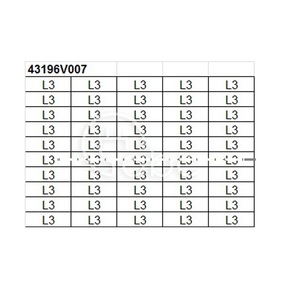 Oznacznik na złącze "L3", 6x12 mm (50 sztuk), 43196V007