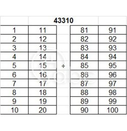 Oznacznik na złącze "1-100", 5x12 mm (20...