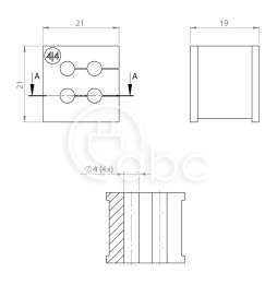 Moduł uszczelniający KT multi, mały, KT 4/4, z otworami 4x4-4 mm, 39911
