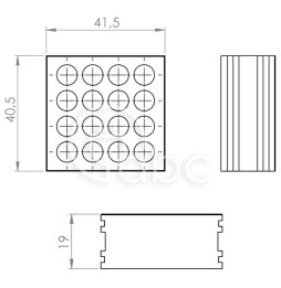 Moduł uszczelniający KT-DT duży, KT-DT 2, z otworami 16x1-7,1 mm, 41510