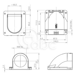 Mocowanie panelowe peszla CONFIX FWS-B48, 31425