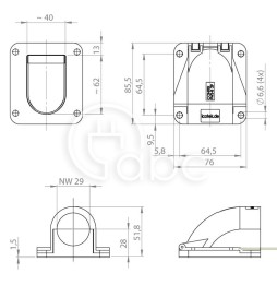Mocowanie panelowe peszla CONFIX FWS-B29, 31420