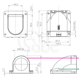 Mocowanie panelowe peszla CONFIX FWS-B48, 31426