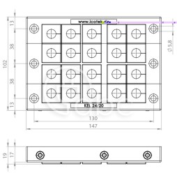 Rama przepustowa KEL 24-MT, na 20 modułów KT małych, czarna, 42232.200
