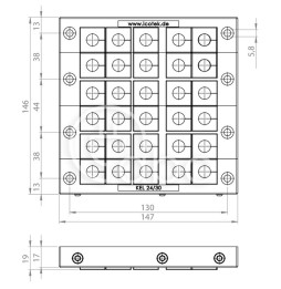 Rama przepustowa KEL 24-2 MT, na 30 modułów KT małych, czarna, 42234.200