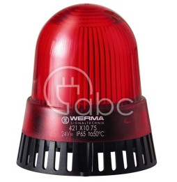 Sygnalizator optyczno-akustyczny 421, czerwony palnik ksenonowy, 105 dB, 8 tonów, 24 V AC/DC, IP65, 42112075