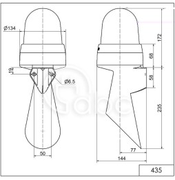 Sygnalizator optyczno-akustyczny 435, czerwony LED, 108 dB, 1 ton, 115/230 V AC, IP65, 43510060