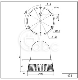 Sygnalizator optyczno-akustyczny 431, czerwony LED, 108 dB, 32 tonów, 24 V AC/DC, IP65, 43110075