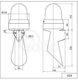 Sygnalizator optyczno-akustyczny 434, czerwony LED, 108 dB, 1 ton, 115/230 V AC, IP65, 43410060