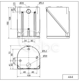 Sygnalizator optyczno-akustyczny 444, żółty LED, 114 dB, 32 tony, 115 V AC, IP65, 44430067