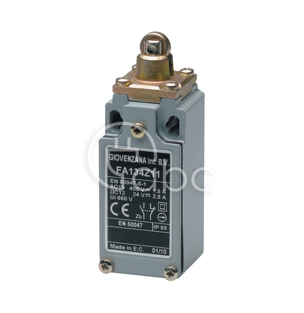 Wyłącznik krańcowy popychacz ze stalową rolką 1NO+1NC działanie migowe, obudowa aluminiowa, FA134Z11