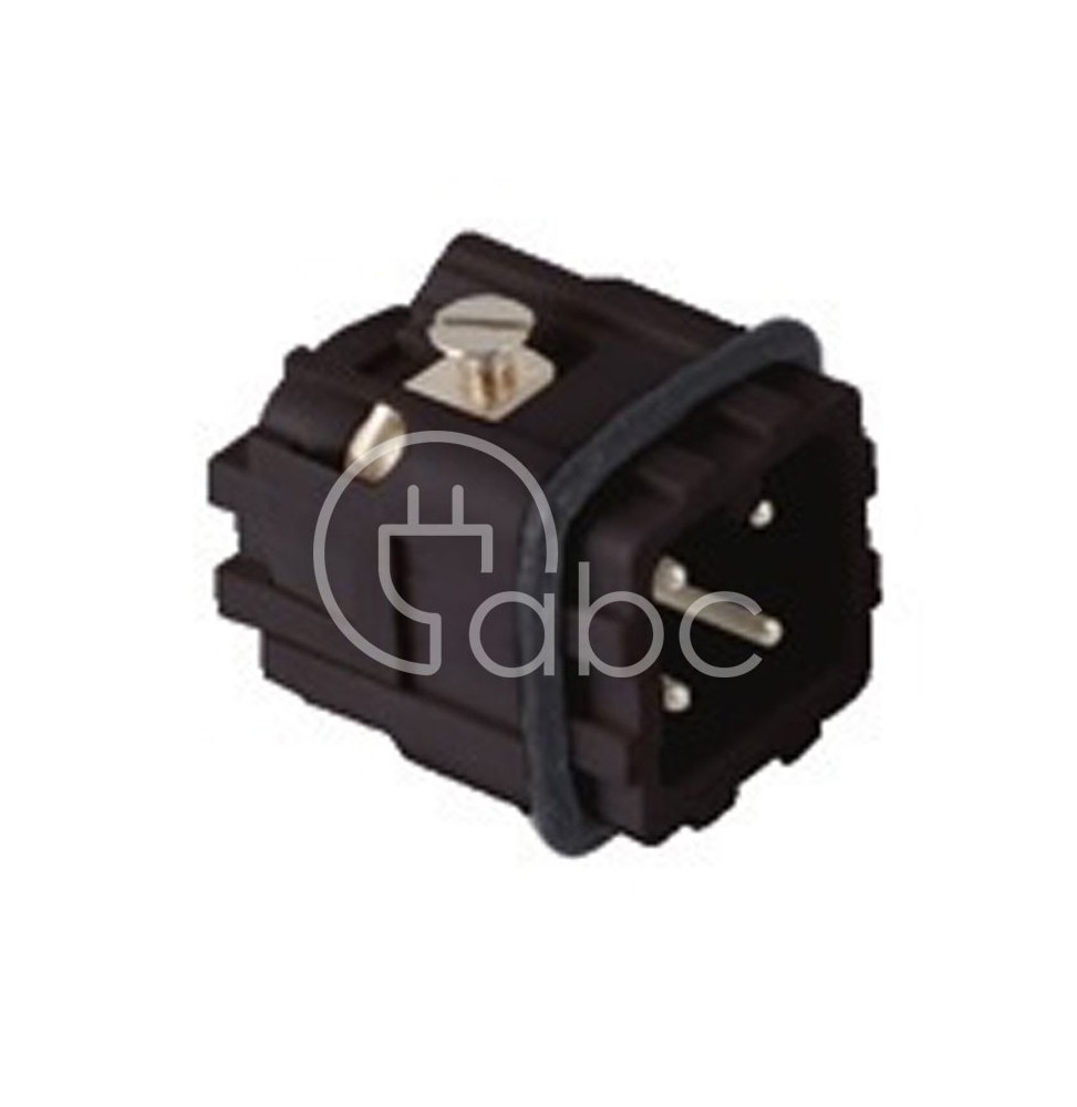 3A Wkładka męska śrubowa 3 pin+0, 10 A/230 V czarna, 7203.6101.1 (936010126)