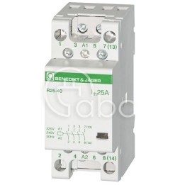 Stycznik modułowy 4P, 230 V AC/DC, 25 A, 3NO +...