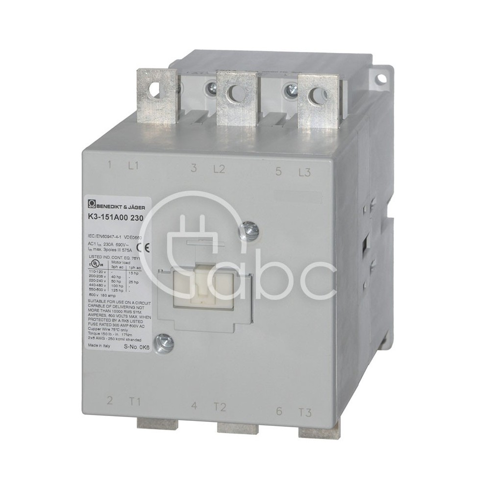 Stycznik 4P, 24 V AC/DC, 176 A, 90 kW, 4NO, K3-176A00-40 24