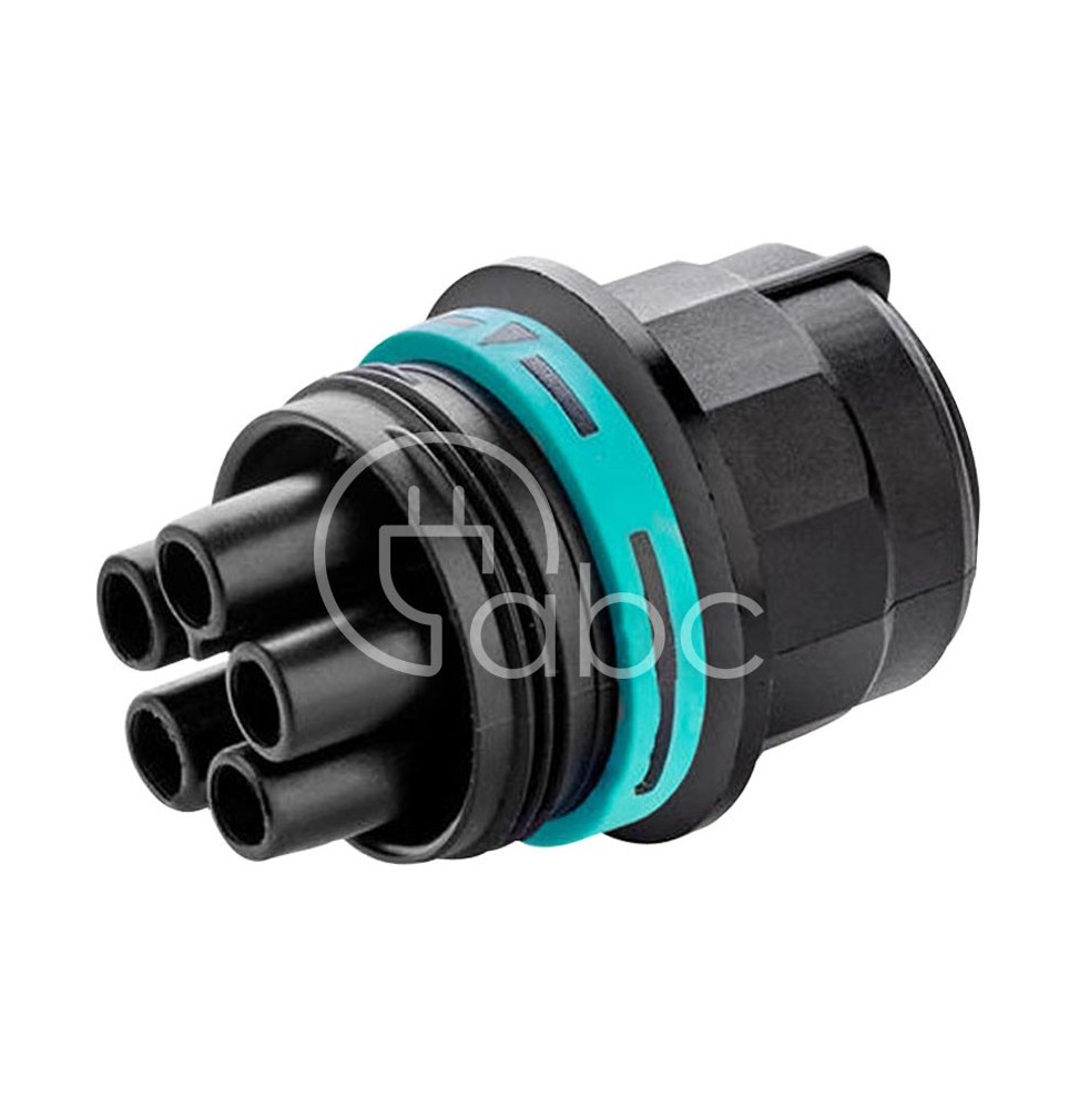 Złącze TEEPLUG mini, na panel, gniazdo 5 pin IP68, D7-12, nakrętka, M20, THB.387.M5A