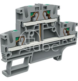 Złącze push-in 4 mm², 2-piętrowe, z mostkiem wewnętrznym pionowym, szare, EFD.4/CI/GR