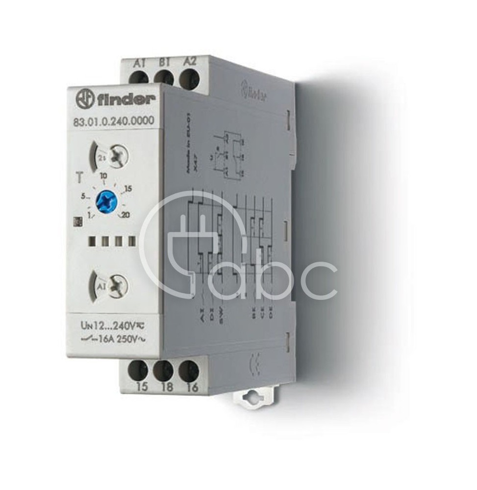 Przekaźnik czasowy 1P 24-240 V AC/DC 0,05 s-10 dni 16 A wielofunkcyjny 83.01.0.240.0000