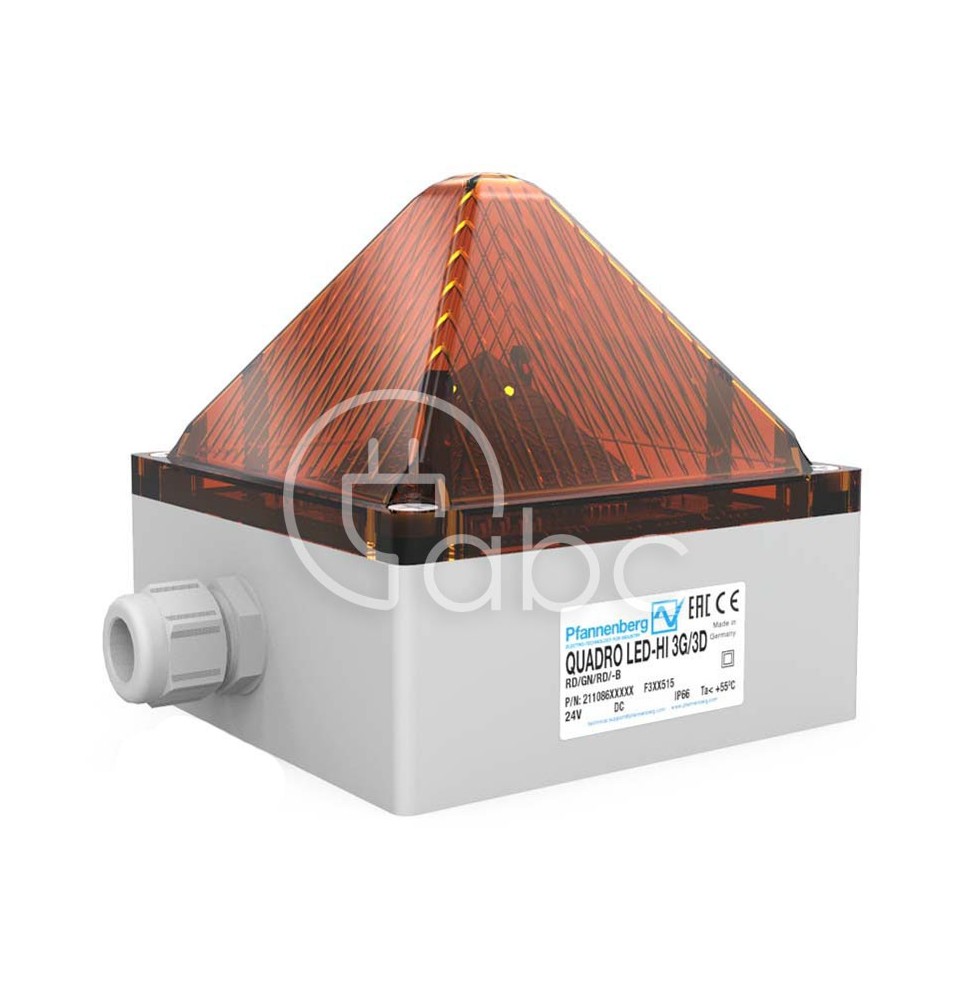 Sygnalizator optyczny pomarańczowy, Quadro LED-HI 3G/3D ATEX, 24 V DC, 21108634009