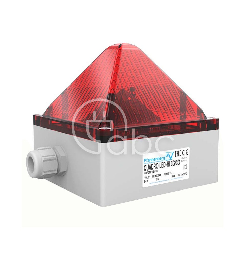 Sygnalizator optyczny czerwony, Quadro LED-HI 3G/3D ATEX, 24 V DC, 21108635009