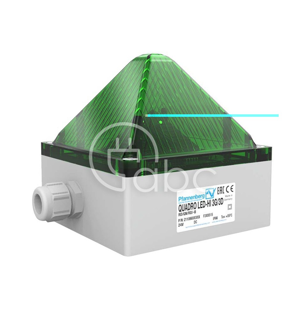 Sygnalizator optyczny zielony, Quadro LED-HI 3G/3D ATEX, 24 V DC, 21108636009