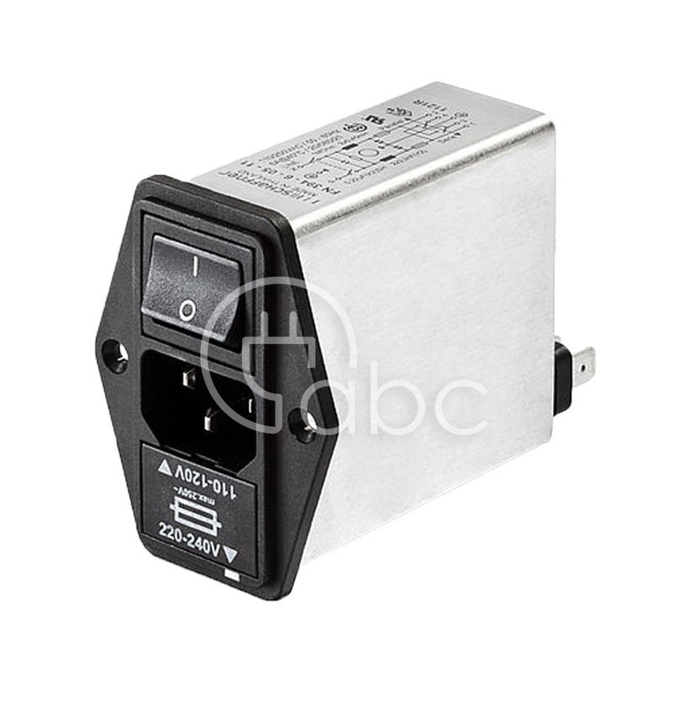 Filtr z gniazdem IEC 250 V AC, 2,5 A, wsuwka, FN394-2.5-05-11