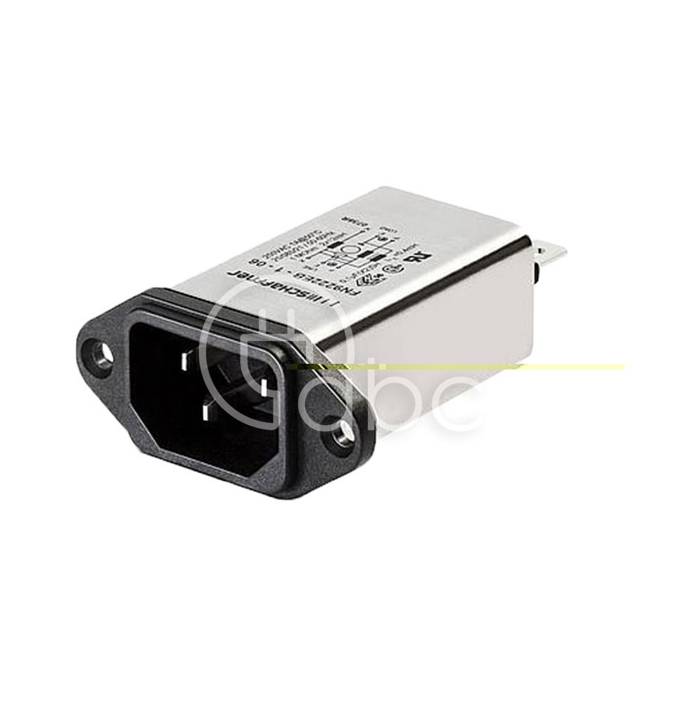 Filtr z gniazdem IEC 250 V AC, 1 A, kabel, zatrzaski pionowo, FN9222SR-1-07