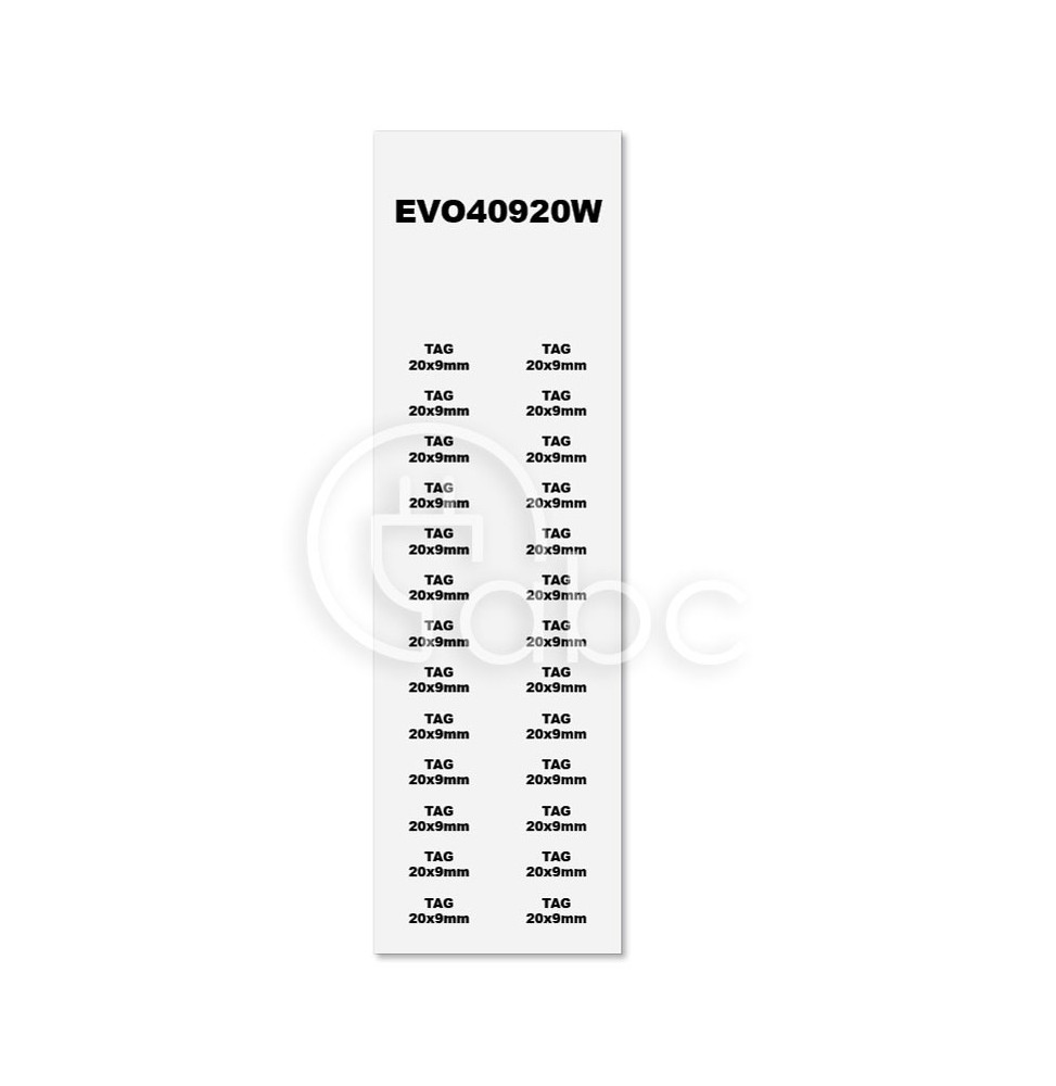 Tabliczki PVC samoprzylepne białe 9x20 mm (900 szt.), EVO40920W