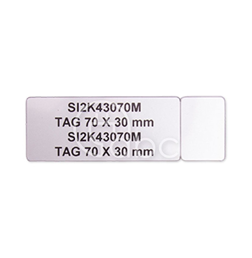 Tabliczki samoprzylepne PVC srebrne 30x70 mm (33 szt.), EVO43070M