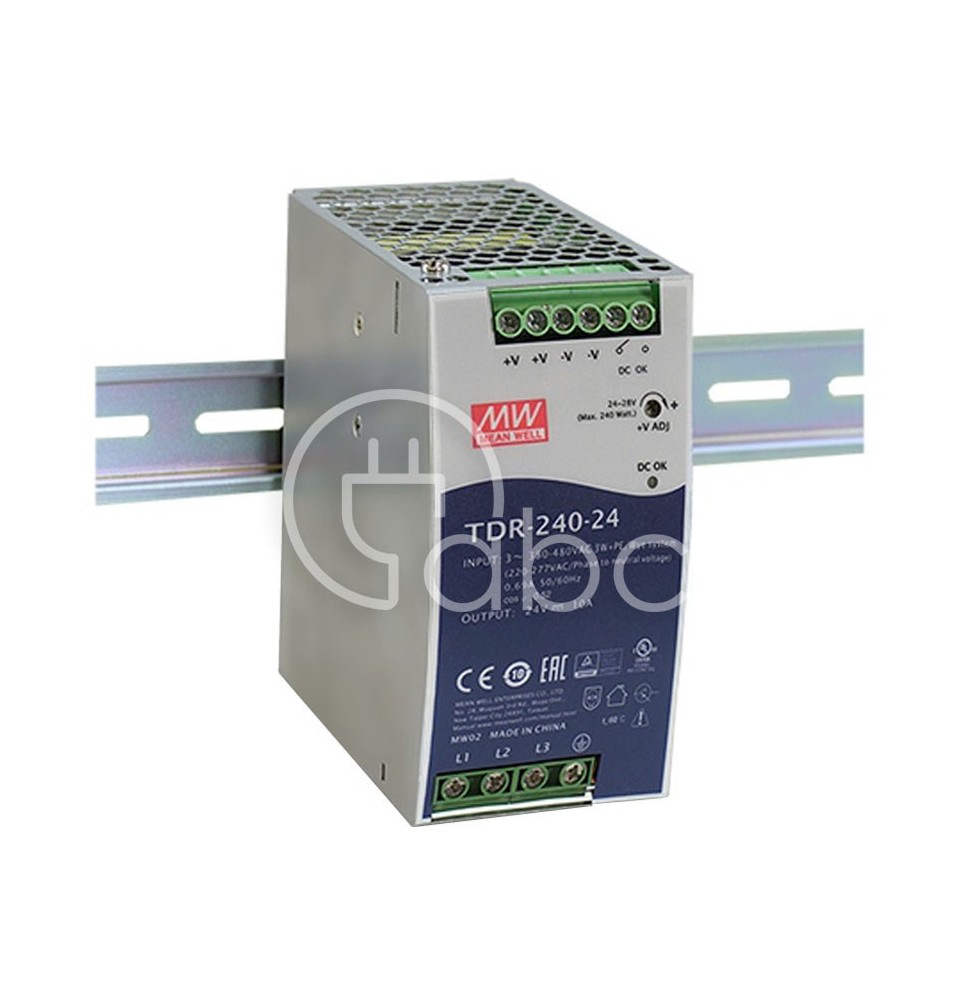 Zasilacz Meanwell 3x400 V AC/24 V DC, 240 W, DIN, TDR-240-24