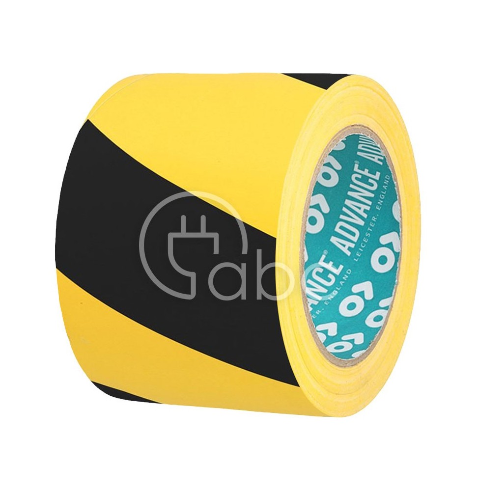 Taśma ostrzegawcza PVC, grubość 0,14 mm, żółto-czarna, AT8 100/33